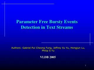 Parameter Free Bursty Events Detection in Text Streams
