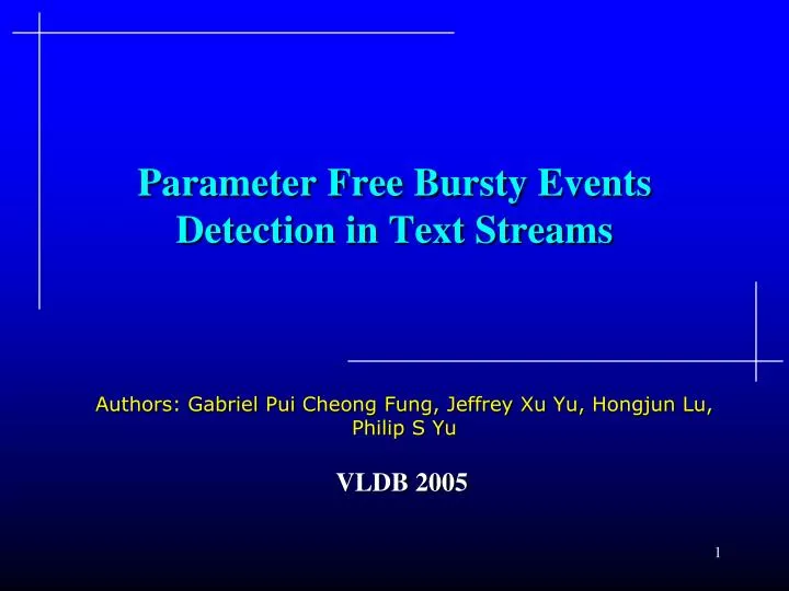 parameter free bursty events detection in text streams