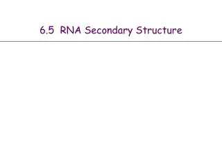 6.5 RNA Secondary Structure