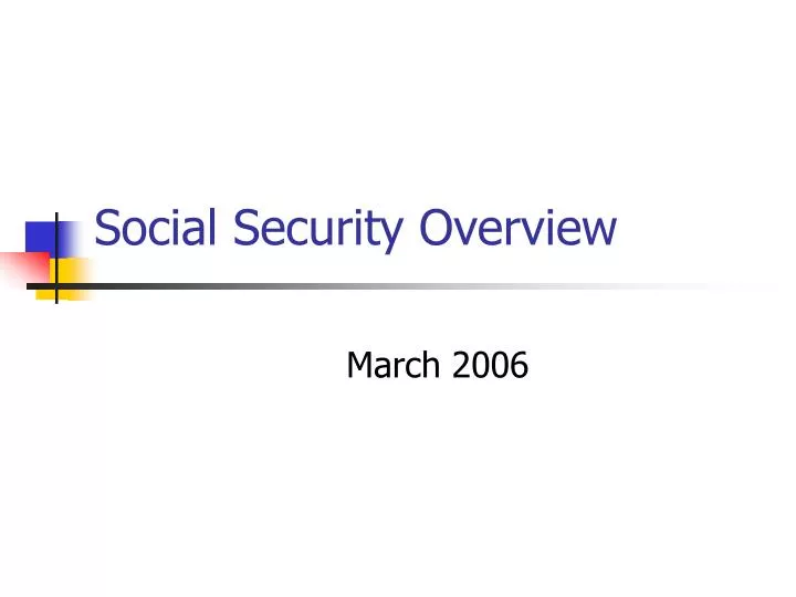 social security overview