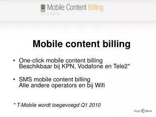 Mobile content billing