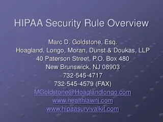 HIPAA Security Rule Overview