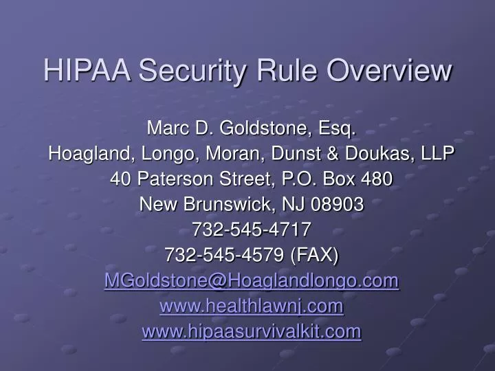 hipaa security rule overview