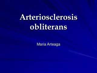 Arteriosclerosis obliterans
