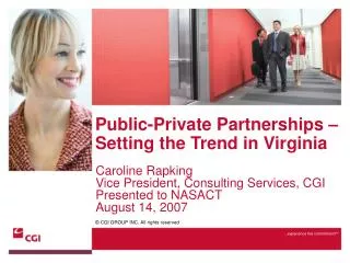 Public-Private Partnerships – Setting the Trend in Virginia