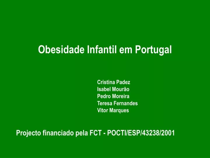 obesidade infantil em portugal