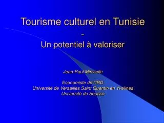 La Tunisie Un lieu de convergences et d’échanges