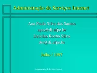 Administração de Serviços Internet