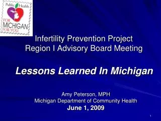 Infertility Prevention Project Region I Advisory Board Meeting Lessons Learned In Michigan