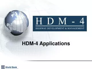 HDM-4 Applications