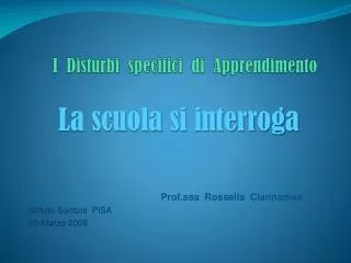 i disturbi specifici di apprendimento