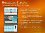 Experience Success microsoft/success - slide 1
