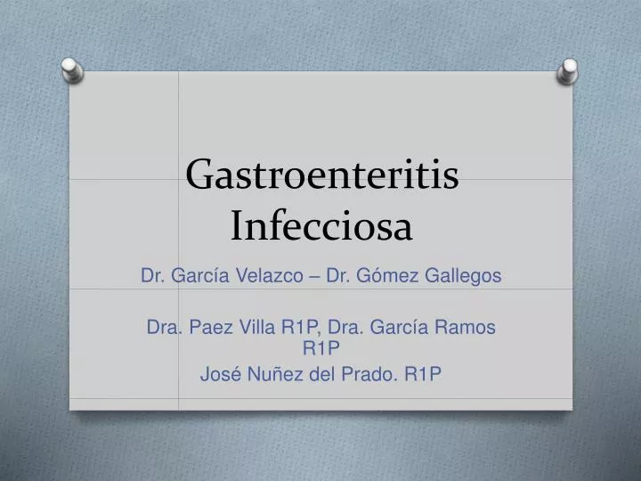 gastroenteritis infecciosa