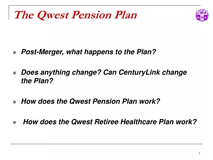 the qwest pension plan