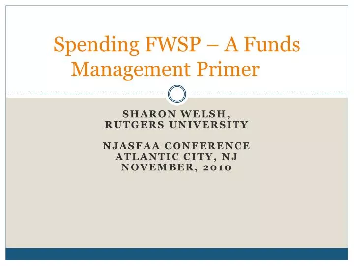 spending fwsp a funds management primer