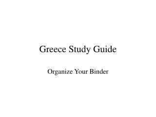 Greece Study Guide