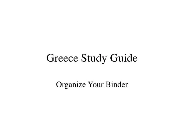 greece study guide
