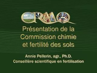 Présentation de la Commission chimie et fertilité des sols