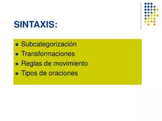 SINTAXIS: