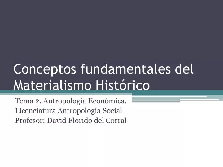 conceptos fundamentales del materialismo hist rico