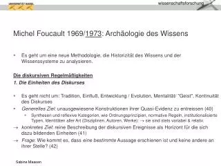 michel foucault 1969 1973 arch ologie des wissens