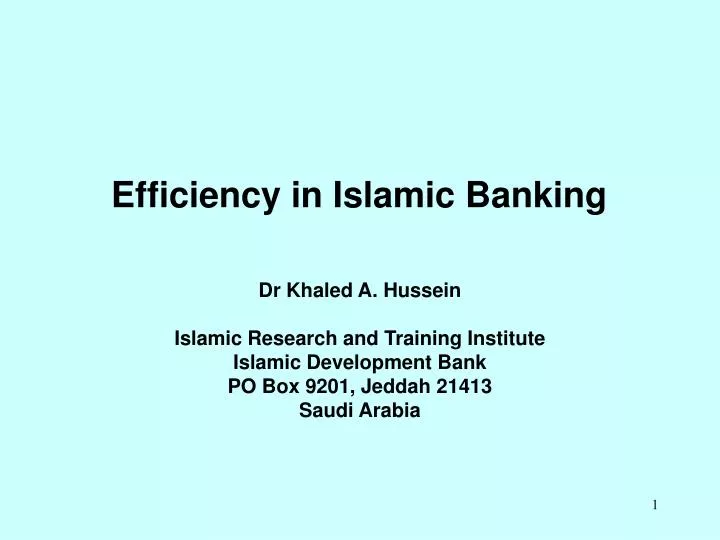 efficiency in islamic banking