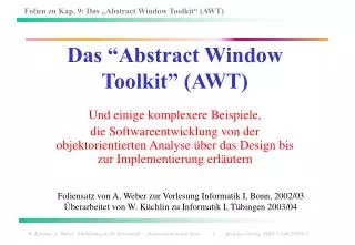 Das “Abstract Window Toolkit” (AWT)