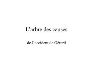 l arbre des causes