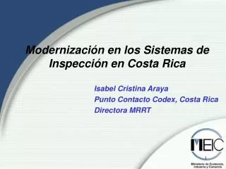 Modernización en los Sistemas de Inspección en Costa Rica