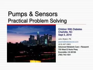 Pumps &amp; Sensors Practical Problem Solving