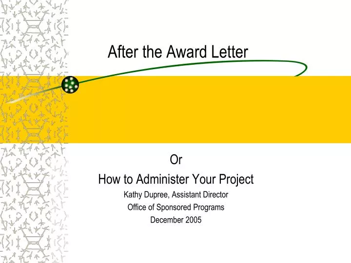 after the award letter