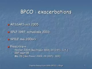 bpco exacerbations