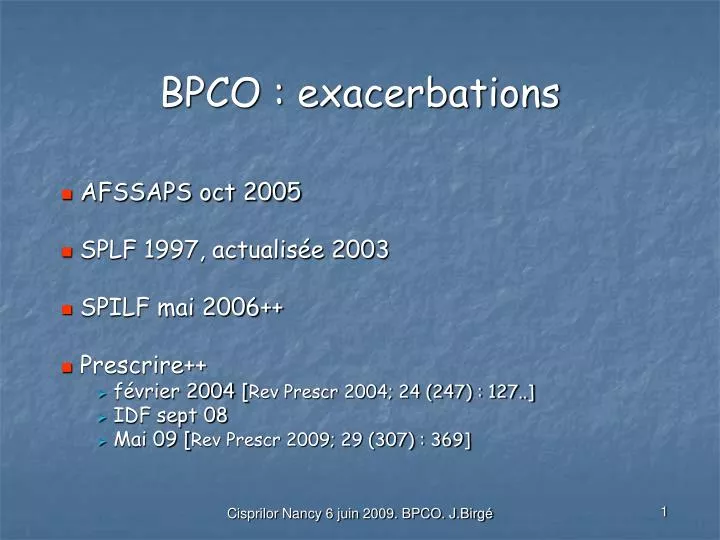 bpco exacerbations