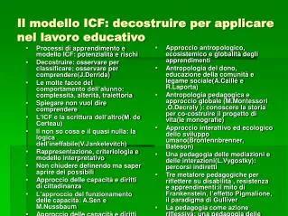 Il modello ICF: decostruire per applicare nel lavoro educativo