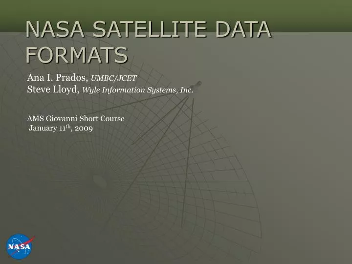 nasa satellite data formats