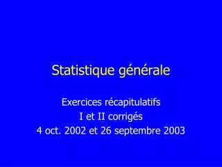 Statistique générale