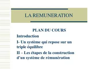 la remuneration