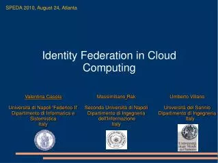 Identity Federation in Cloud Computing