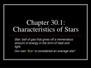 Chapter 30.1: Characteristics of Stars