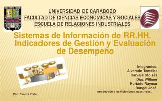 Universidad de Carabobo Facultad de Ciencias Económicas y Sociales Escuela de relaciones industriales