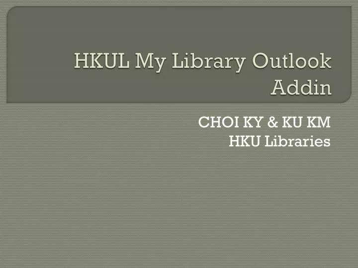 hkul my library outlook addin