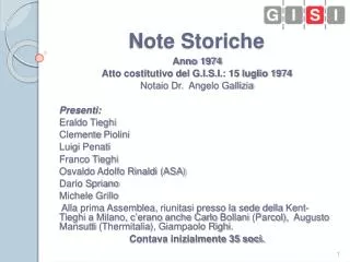 note storiche