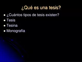 qu es una tesis