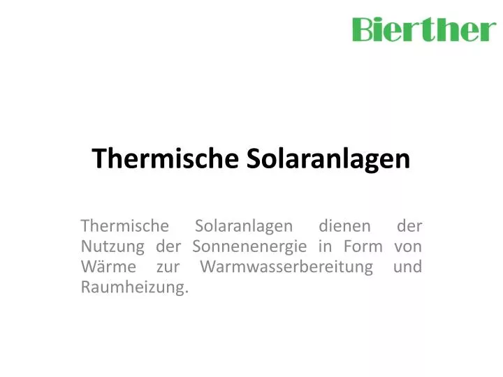 thermische solaranlagen