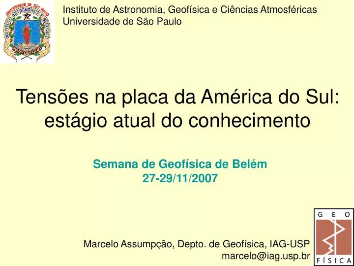 tens es na placa da am rica do sul est gio atual do conhecimento