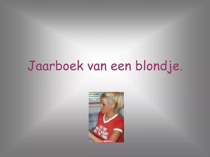 jaarboek van een blondje