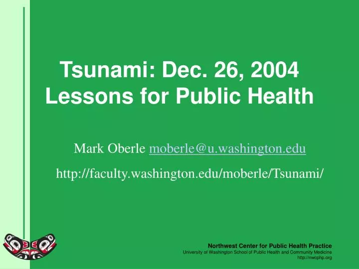 tsunami dec 26 2004 lessons for public health