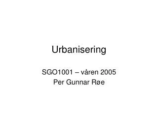 urbanisering
