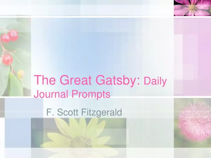 the great gatsby daily journal prompts