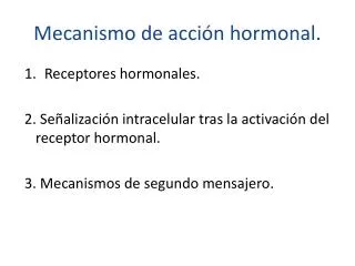 Mecanismo de acción hormonal.